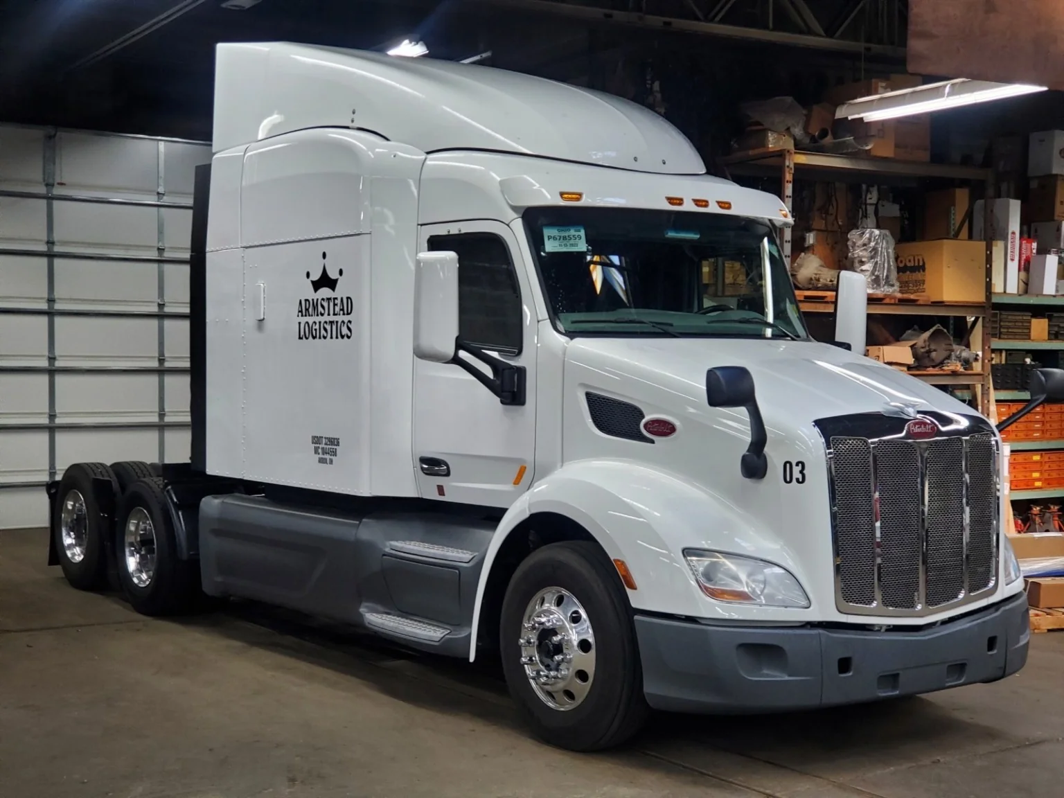 White Armstead Logistics semi truck